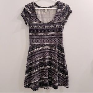 Forever 21 purple, black and grey skater dress size S